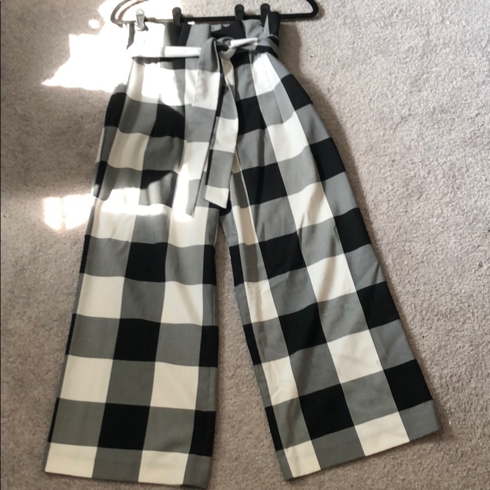 Classic black & white palazzo pants (wide-leg)